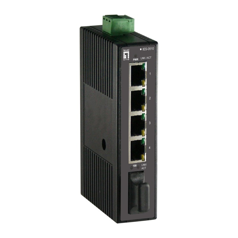 LevelOne IES-0510 network switch Unmanaged Fast Ethernet (10/100) Black